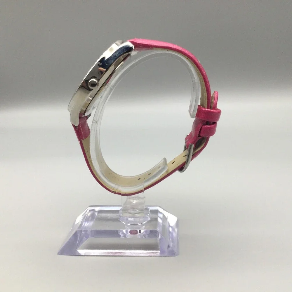 Disney Minnie Mouse Womens Watch 40mm MOP Dial Pink Leather MN1044 New Battery